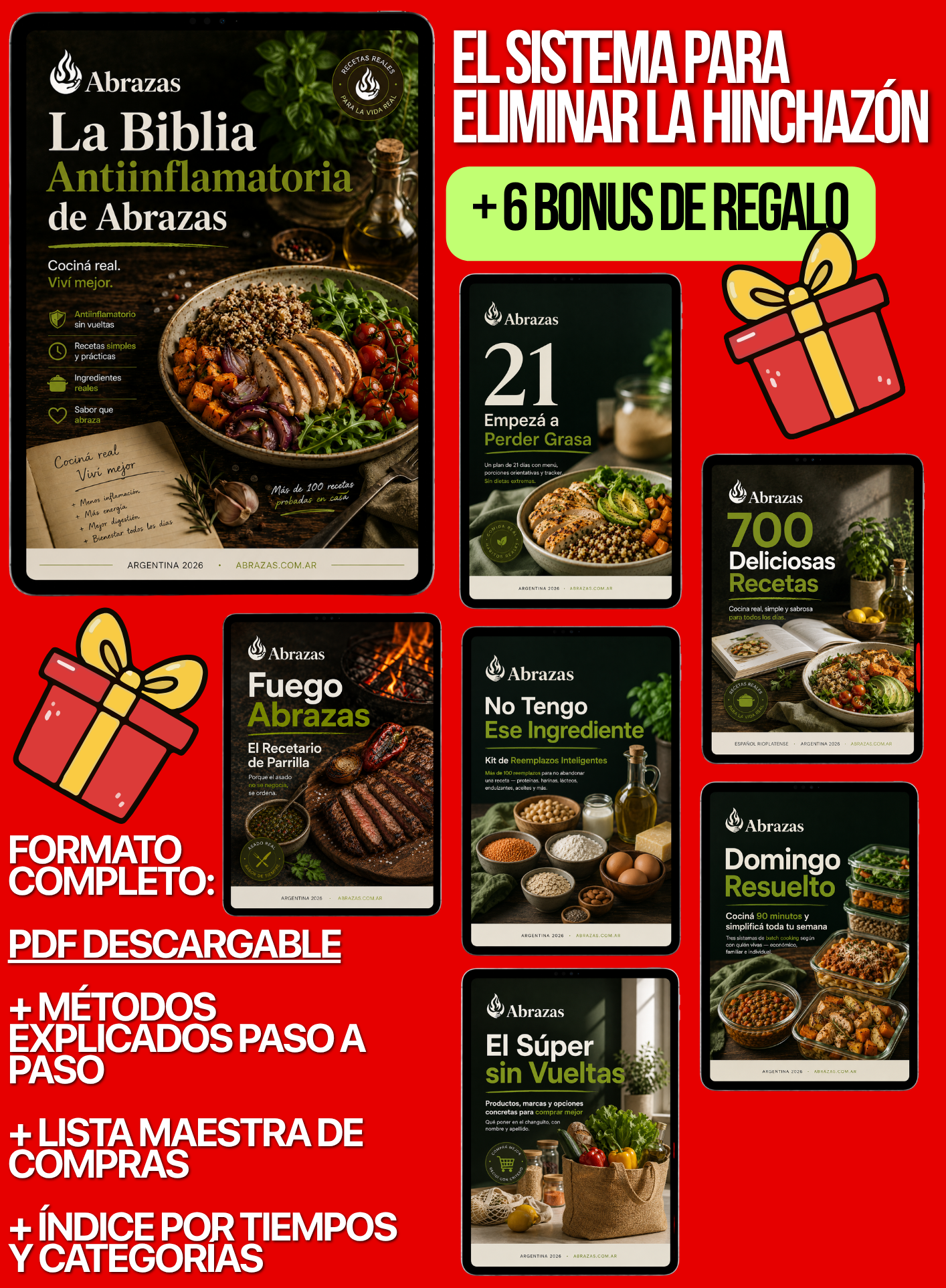 La Biblia Antiinflamatoria de Abrazas + 6 bonus de regalo