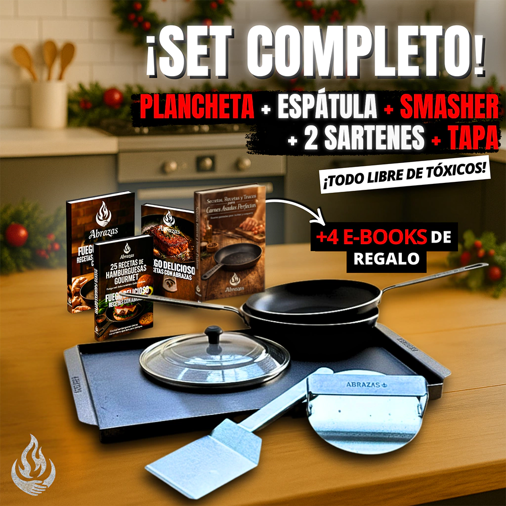 ¡SET COMPLETO! PLANCHETA + ACCESORIOS Y 2 SARTENES + TAPA Y 4EBOOKS GRATIS!