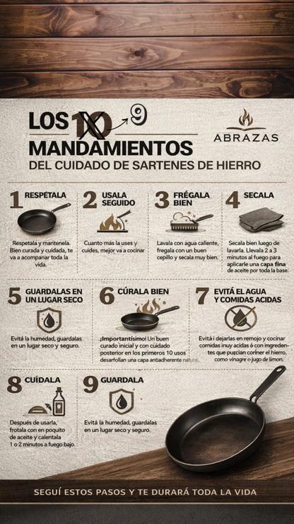 Sartén 25cm Abrazas® - 100% Hierro